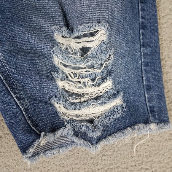 INC International Concepts Jeans Shorts Women's 32 Bermuda Denim Rips Distressed - Picture 5 of 10